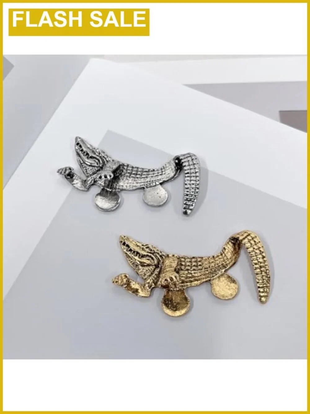 Vintage Alligator Pocket Brooch Men Women Gothic Punk Crocodile Pin Retro